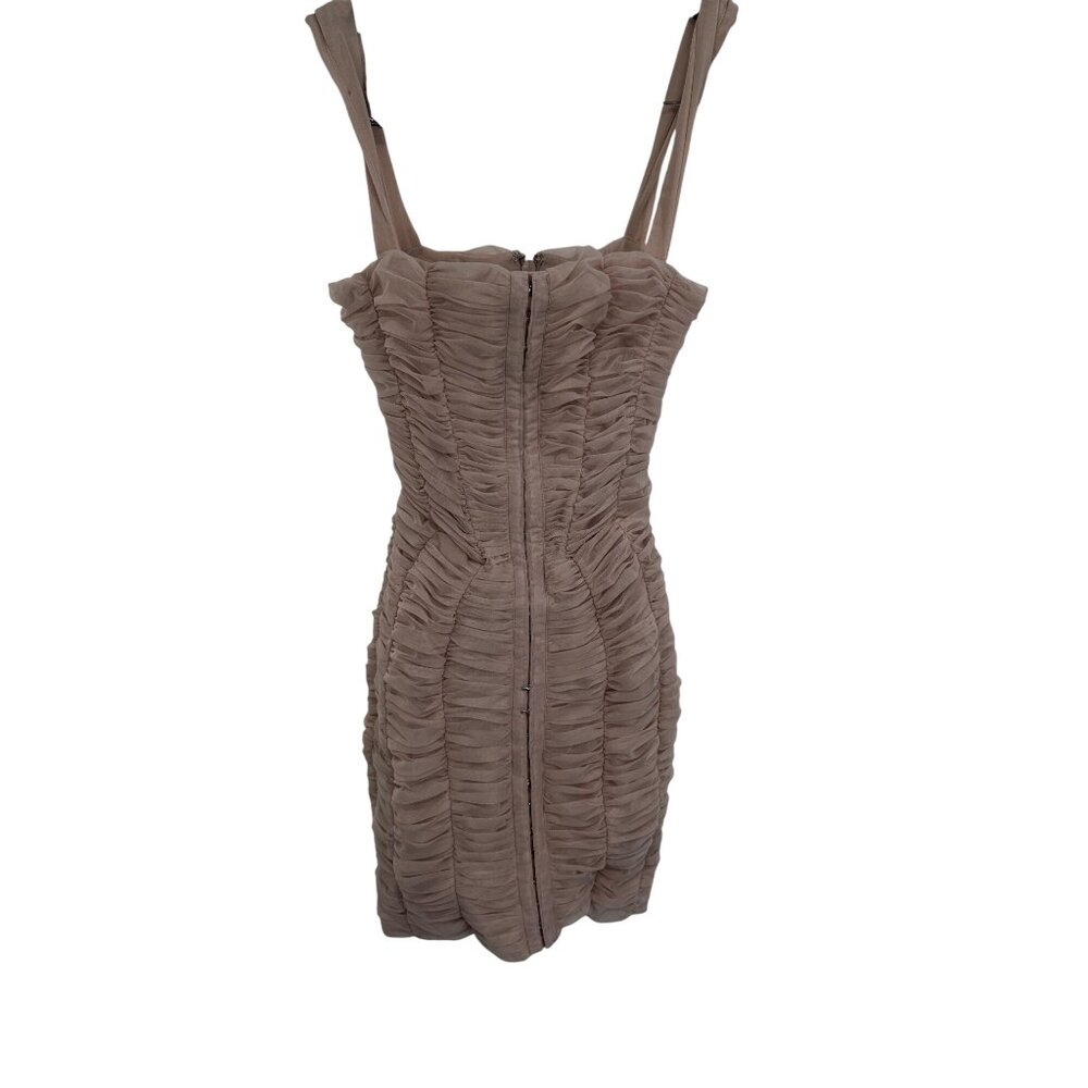 House of CB Cate Dress Mini Rouched Crystal Blush Pink Size XS